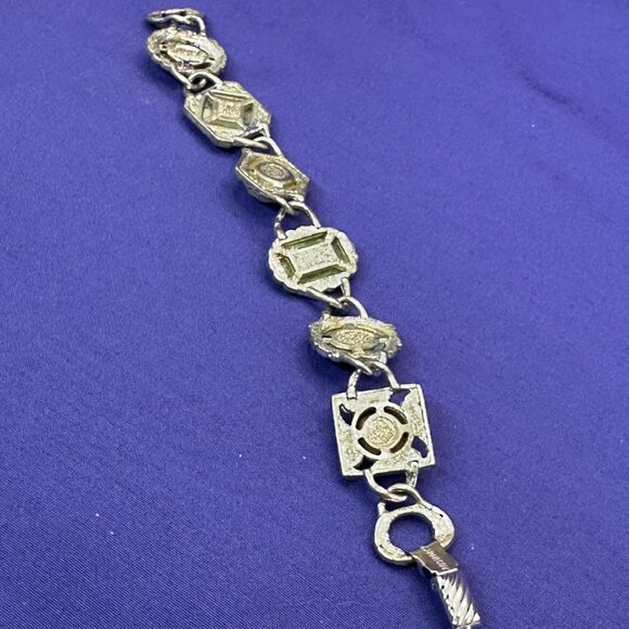 VTG 1960s Sarah Coventry Art Deco Faux Stone Silver-Tone Bracelet - Picture 12 of 16